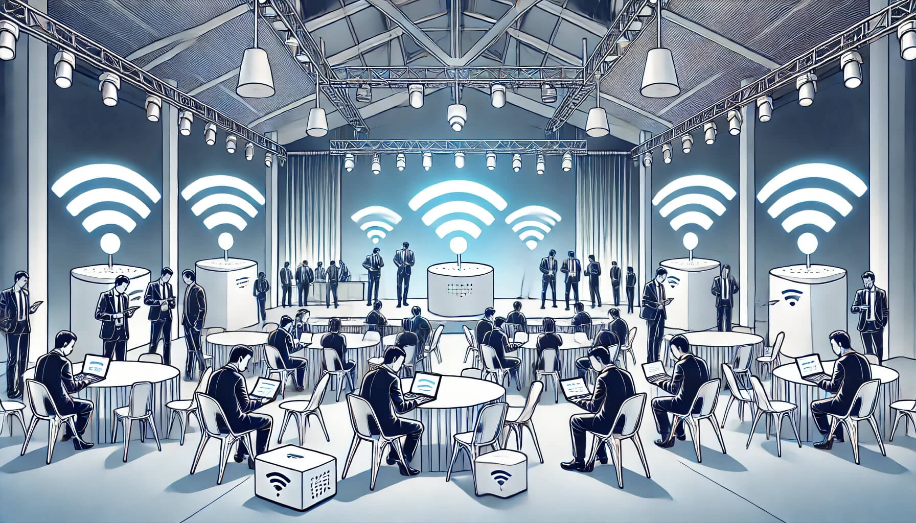 Ilustración para el artículo Cómo instalar un repetidor WiFi para eventos